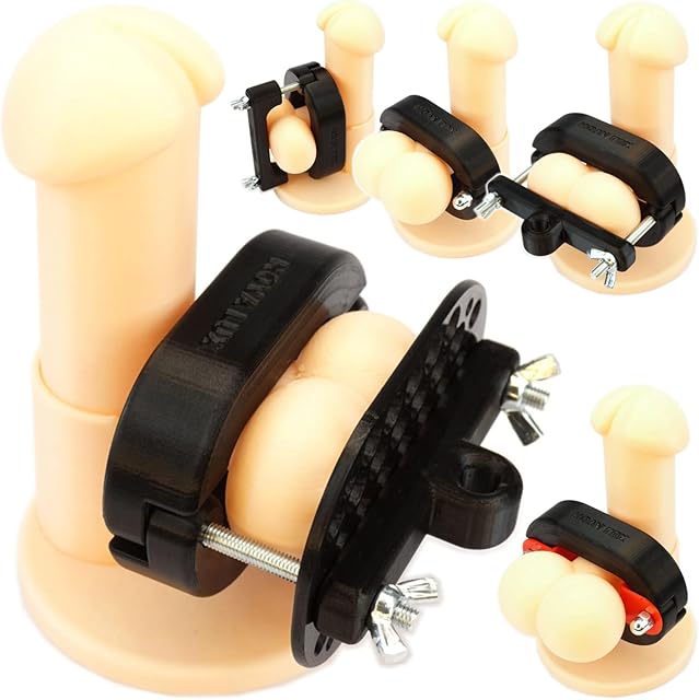 German Grip-MAX-Ranger, Scrotum-CLAMP Clamp Ring Crusher Harness Set Erection Cage Testicle Scrotum Nova Lux, CBT
