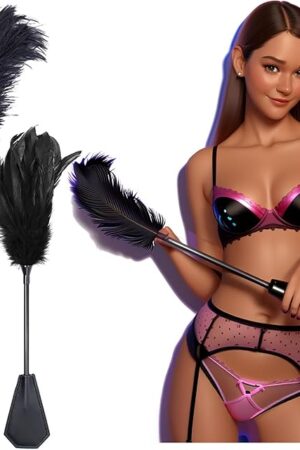 BDSM Feather Tickler 2 Piece Set | Sex Adult Toys Whip and Crop Slapper | Spanking Sensasion Fetish