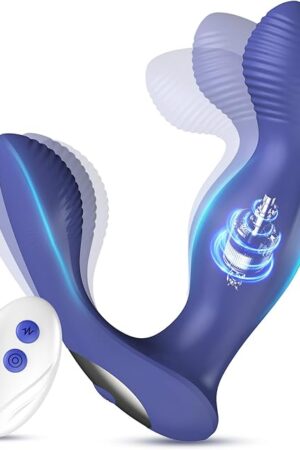 Anal Sex Toy Prostate Massager Vibrator with Remote Control, Adult Sex Toys and Games, Butterfly Vibrators for Perineum & Prostate Massage, Rotating & Vibrating Butt Dildo Anal Plug Male Prostate Toy