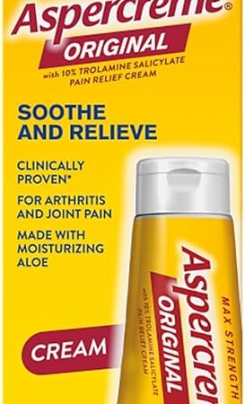 Aspercreme Original Pain Relief Cream for Arthritis, Joint & Muscle Pain, Non-Greasy Topical Analgesic with Moisturizing Aloe & Max-Strength 10% Trolamine Salicylate, 3 oz