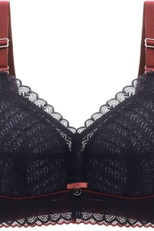 Women's Sexy Lace Bra Wireless Push up Bra Full Coverage Plus Size Adjustable Strap Unpadded Underwear