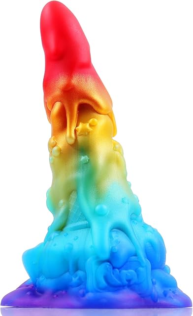Big Ice Cream Anal Plug Prostate Massage Sex Toy, Fantasy Silicone Butt Plug Trainer, Huge Thick Big Monster Dildo with Strong Suction Cup for Beginners 7.48" (Rainbow)