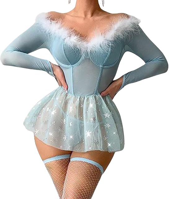 Women's Sexy Princess Lingerie Set - Fairytale Cosplay Fantasy Costume Ice