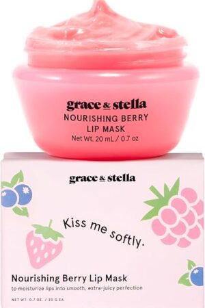 grace & stella Award Winning Lip Butter - Hydrating Lip Balm - Nourishing Lip Mask (1-pack) Travel Essentials, Travel Size Toiletries, Birthday Gifts for Women & Teens - Overnight Lip Repair - Vegan