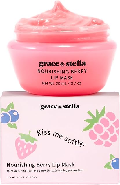 grace & stella Award Winning Lip Butter - Hydrating Lip Balm - Nourishing Lip Mask (1-pack) Travel Essentials, Travel Size Toiletries, Birthday Gifts for Women & Teens - Overnight Lip Repair - Vegan