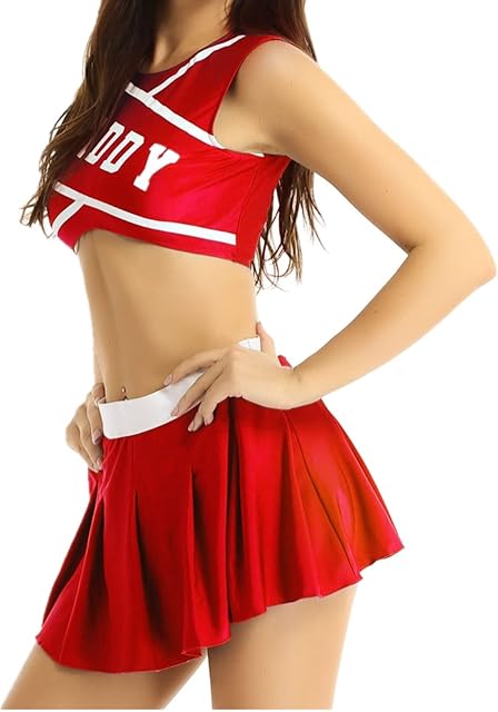 Women's Adult Sexy Cheer Leader Costume Halloween Uniform Fancy Dress Outfit