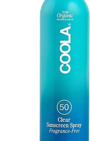 COOLA Organic Sunscreen SPF 50 Sunblock Spray, Dermatologist Tested Skin Care for Daily Protection, Vegan and Gluten Free, Fragrance Free
