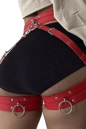 Fangool Women Punk Belts PU Leather Body Chain Waist Belt BDSM Lingerie Bondage Bodysuit Harness Lingerie Goth