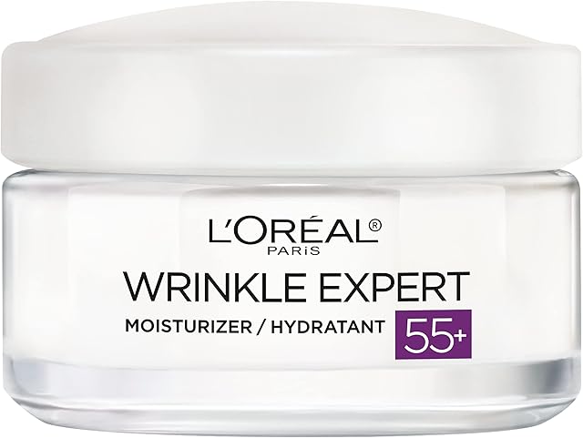 L'Oreal Paris Wrinkle Expert 55+ Anti-Aging Face Moisturizer with Calcium, Non-Greasy, Suitable for Sensitive Skin 17 fl oz