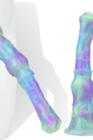 Knot Horse Dildo 98 Inch Soft Colorful Silicone Fantasy Dildo Suction Cup XL g Spot Thick Realistic Animal Fake Penis Dildos Large Anal Play Butt Plug Women Couple Gay Adult Sex Toys & Games (B)