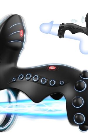 Vibrating Penis Ring Cock Sleeve - Clitoral G-spot Vibrator Penis Extender with 10 Intense Vibration Modes, Dual Ring Adult Sex Toys Stimulator Massager for Men Erection Enhancing & Female Pleasure