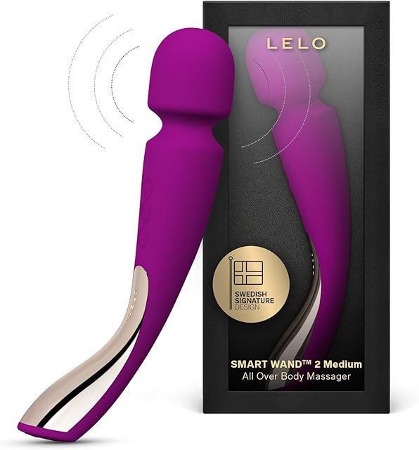 LELO Smart Wand 2 Medium Personal Wand Massager Tension Releasing Muscle and Body Massager, Waterproof & Wireless Rechargeable Wand Vibrator, Personal Vibrator Wand for Her, Deep Rose