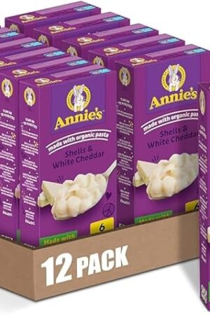 Annie's White Cheddar Shells Macaroni and Cheese with Organic Pasta, 6 oz (Pack of 12)