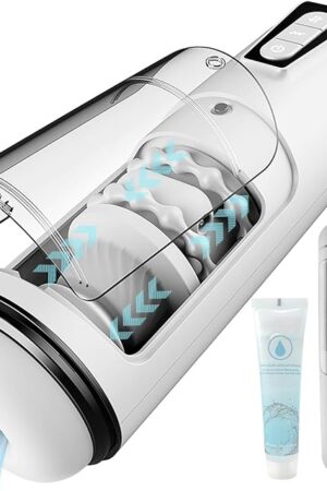 Automatic Male Masturbator Sex Toys for Men Adult Toy Male Sex Toys with 7 Thrusting Modes, Pocket Pussy Penis Pump Sucking Pocket Pussy Blowjob Stroker with Visual Window, Sex Machines & Devices