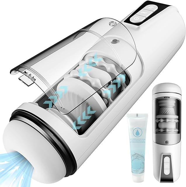 Automatic Male Masturbator Sex Toys for Men Adult Toy Male Sex Toys with 7 Thrusting Modes, Pocket Pussy Penis Pump Sucking Pocket Pussy Blowjob Stroker with Visual Window, Sex Machines & Devices