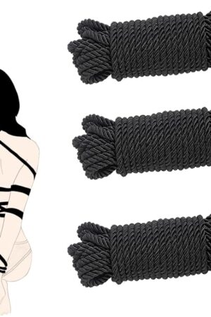 BDSM Bondage Rope Sex Restraints Adult Toys SM Starter Set for Women Men Couples 32 Feet/10m, 3 Pack (Black)