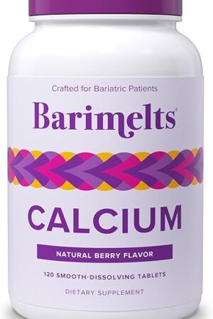 Barimelts Calcium Citrate with Vitamin D3 & Magnesium, 120 Smooth-Dissolving Tablets (1-Month Supply), Bariatric Calcium Supplements for Women, Natural Berry Flavor?
