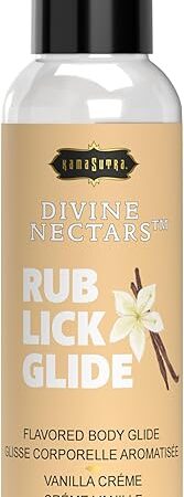 KAMA SUTRA Divine Nectars Vanilla Creme 2 fl oz - Flavored 3-in-1 Use: Oral, Massage, Water Based for Couples, Women, and Men Body Topping Manufactured in USA Ideal for Foreplay