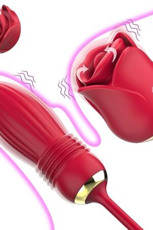 Adult Sex Toys Vibrator,2 in 1 Mouth-Shaped Tongue Vibrator Clitoral Stimulator for Women with 10 Vibration and 3 Kissing Modes, Sexual Pleasure Tools Consoladores for Women