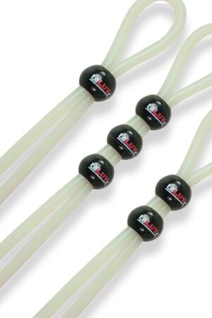 LeLuv Lasso Stretchy Silicone Bundle with One, Two and Three Bead Cock Rings Multiple Positions Clitoral, Perenium Stimulation Stay Harder - GID Green tubing