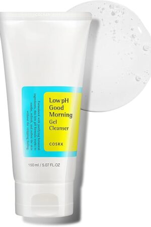 COSRX Low pH Good Morning Gel Face Cleanser, 507 fl oz, BHA Face Wash, Daily Mild Face Cleanser for Sensitive Skin, PH Balancing, Korean Skin Care, Korean Face Wash