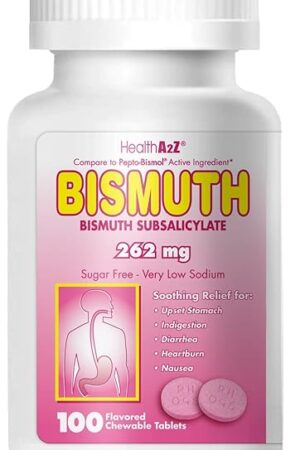 HealthA2Z? Bismuth | Bismuth Subsalicylate 262mg | Multi-Symptom Relief | (100 Count (Pack of 1))