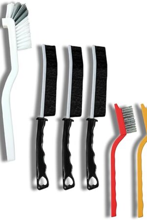 Crevice Cleaning Brush Set, Multi-Purpose Hard Bristle Brushes for Deep Cleaning Kitchen, Bathroom, Grout, Sink, Cup, Teapot, Bottle, Blender, Corners, Tight Spaces & More