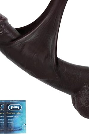 Huge Dildo,105 Inch Realistic Movable Foreskin Black Dildos,Long Thick Penis Dildo Adult Sex Toys for Women,Double Liquid Silicone Big Black Cock,Strong Suction Cup Anal Dildos for Hands-Free Play