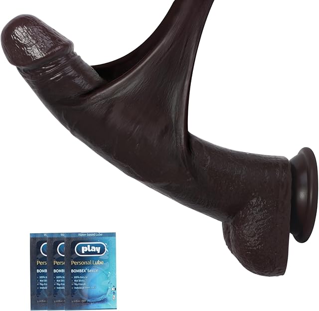 Huge Dildo,105 Inch Realistic Movable Foreskin Black Dildos,Long Thick Penis Dildo Adult Sex Toys for Women,Double Liquid Silicone Big Black Cock,Strong Suction Cup Anal Dildos for Hands-Free Play