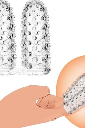 Finger Vibrator Accessories Adult Sex Toys for Couples, 2pcs Finger Sleeve Vagina Clitoral Nipple G-spot Stimulator, Silcone Sleeves Sex Things for Couples Kink, Anal Sex Toys for Women Men Couples