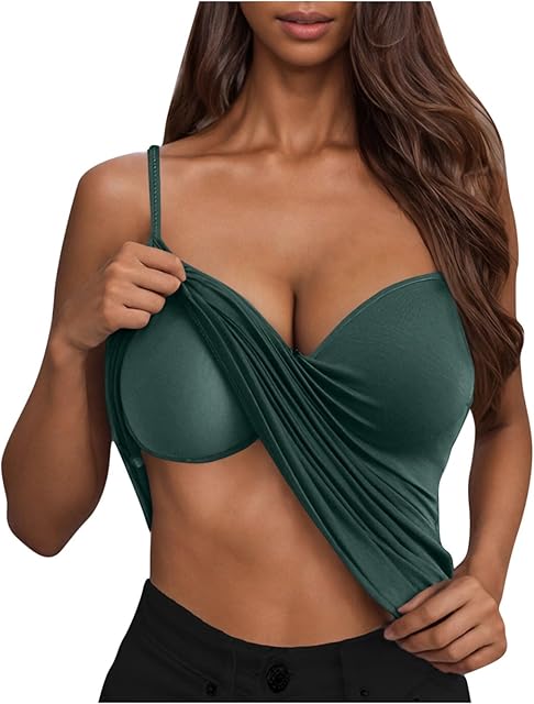 Camisole Tops for Women Built in Bra Sexy Tank Top Womens Shelf Cotton Tanks Cami Undershirts Camisoles Under Clothes