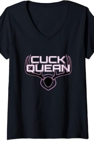 Womens Cuckquean BDSM Fetish, Dom Sub Cuckold Wife Kink Gift V-Neck T-Shirt