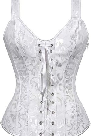 Corset Top Lingerie Bustier Women Shoulder Strap Medieval Bridal Plus Size Black