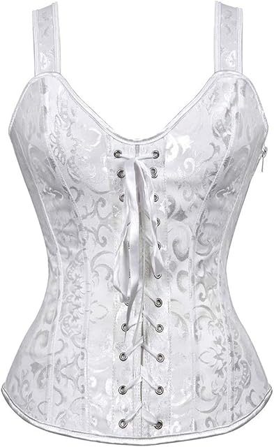 Corset Top Lingerie Bustier Women Shoulder Strap Medieval Bridal Plus Size Black