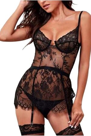Lenceria Extreme Sexy Dessous New Sexs Black Color Women Sexy Garter Lingerie Sex Bra And Panty Sets Striptease
