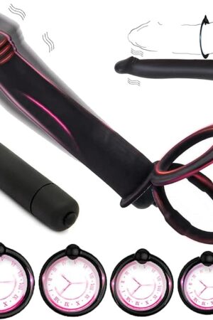 Anal Couples Male Adult Sex Toys - Strap On Anal Dildo with Vibrating Cock Ring, Vibrating Anal Butt Plug Penis Sleeve Vibrator Sex Toy 10 Vibrations, Double Dildo for Men Couple Women Pleasure