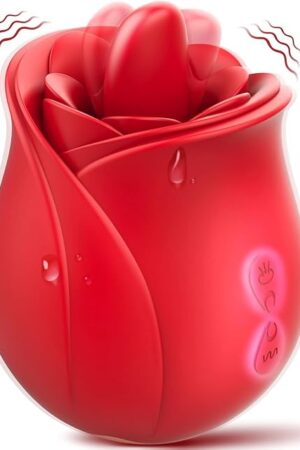Vibrator Sex Toys for Women, 2 in1 Clitoral Tongue Licking Vibrator Rose Sex Toy Adult Toys with 7 Vibrating Modes for Clitoris Nipples Dildo, Rose Sexual Stimulator Couples Sex Toys
