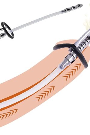 Estim Sound Flexible Urethral Penis Plug Hollow Urethral Sounds with Penis Ring, BDSM Toys Male Stimulate Male Masturbatuon Rod Silicone Tube Sex Toys Extreme Urethral Sex Toy for Men Gay