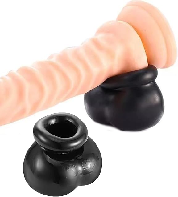 BDSM Testicle Toys Male Chastity Male Sex Toy, Soft Silicone Penis Sleeve Sex Bondage Restraints Cock Ring Men Sex Toy, Penis Ring Extender Testicles Stretcher Trainer Adult Sex Toys for Couples Men