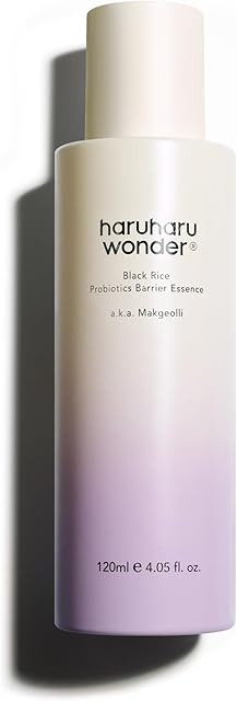 haruharu Wonder Black Rice Probiotics Barrier Essence 405 fl oz, Essence Toner to Strengthen Skin Barrier with Ceramides, Fermented Ingredients, Milky Essence, Moisturizing, Plumping