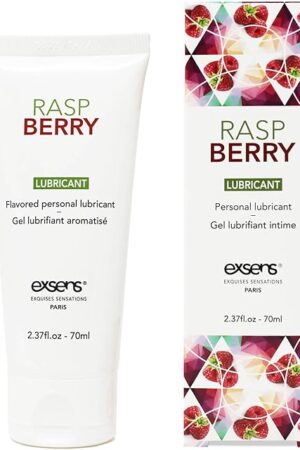 Exsens Water-Based Lubricant, Personal Lube for Men, Women & Couples, Raspberry Flavored, Premium pH Balanced and Vegan Formula, Edible and Body Safe, 70ml, 1 Count