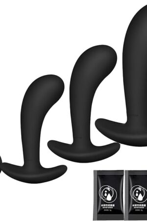 4PCS Butt Plug Trainer Kit for Comfortable Long-Term Wear,3 Silicone Anal Plugs,1Enemawith Flared Base Prostate Sex Toys for Beginners Advanced Users
