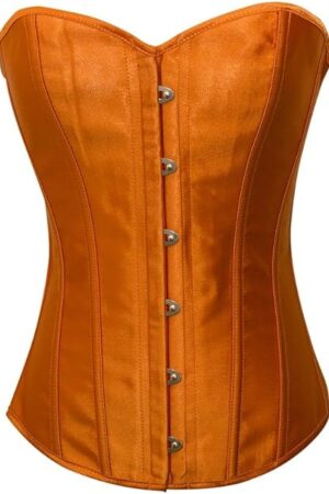 Black Satin Sexy Strong Boned Corset Lace Up Overbust Waist Cincher Bustier Bodyshaper Top - Also White & Red