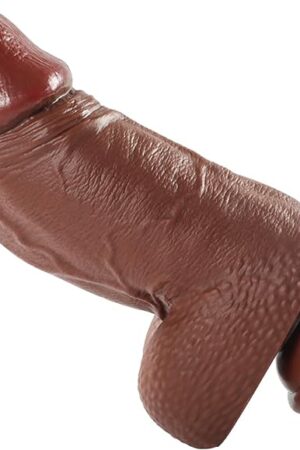 27'' Diameter Thick Dildo Fat,82 Inch Realistic Dildo Brown with Suction Cup for Hands-Free,Real Skin Girthy Dildo Anal Sex Toys for Men and Women Gay