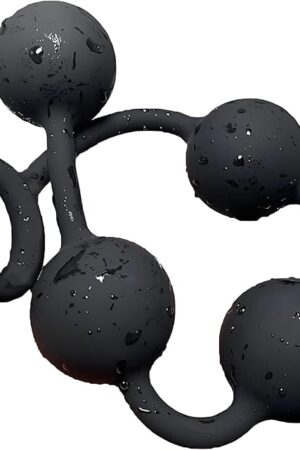 Black Pull Bead Anal Plug Extra-Long Large Size Backyard Pull Bead Anal Masturbator Toy Adult Sex Toy(L)