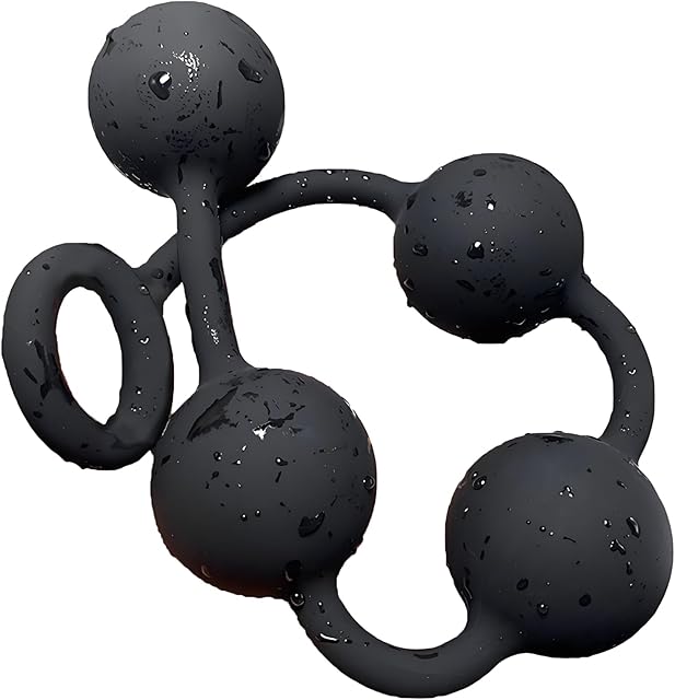 Black Pull Bead Anal Plug Extra-Long Large Size Backyard Pull Bead Anal Masturbator Toy Adult Sex Toy(L)
