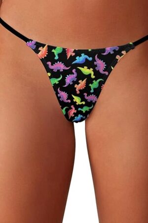 Colorful Dinosaur Dinos Women's G-String Thong Printed T-Back Underwear Sexy Panty