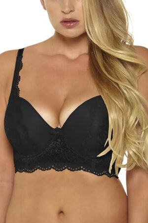 Women's Sexy Plus Size Longline Bra with Lace