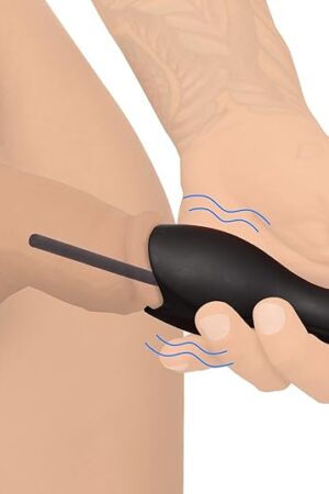 10X Vibrating Penis Head Teaser with Urethral Sounds Premium Silicone Masturbator, 3 Lengths Interchangeable Urethral Sounds Rechargeable Textured Inner Sleeve Rod Stimulator,Black
