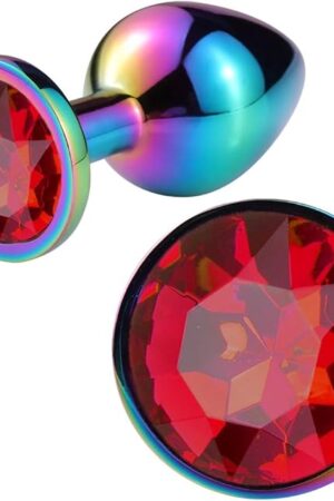 FST Beginner Butt Plug Colorful Metal Small Anal Plug Luxury Jewel Anal Trainer Adult Sex Toys for Men Women